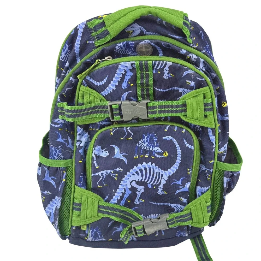 Pottery Barn Kids Mackenzie Dinosaur Skeleton Backpack Navy Green Small School